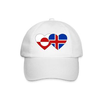 Drapeau du Groenland Danemark Cœur - Casquette classique - blanc/blanc - Devant