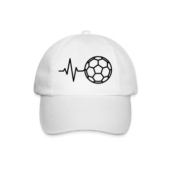 Soccer Heartbeat ECG Pulse Love - Baseball Cap - white/white - Front