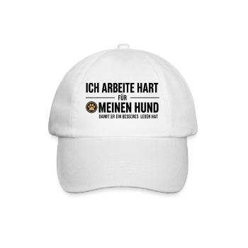 Du travail acharné pour mon chien - Casquette classique - blanc/blanc - Devant