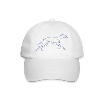Minimalist Greyhound Silhouette Line Art - Baseball Cap - white/white - Front