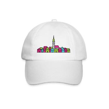 Villach City Skyline St Jacob Church Line Art - Baseball Cap - white/white - Front