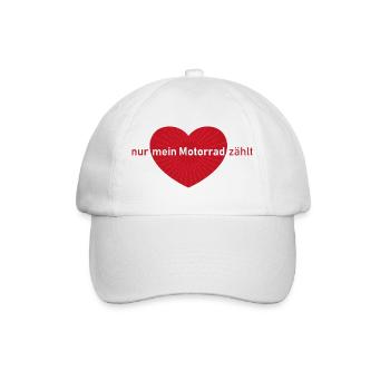 Only my motorcycle counts heart - Baseball Cap - white/white - Front