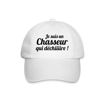 Je suis un chasseur qui déchire - Casquette classique - blanc/blanc - Devant