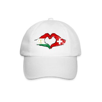 Cœur du drapeau suisse-tadjik utilisé - Casquette classique - blanc/blanc - Devant