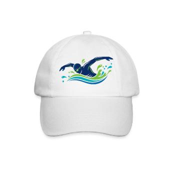 Swimmer Sport Swimming Water Hero Motif - Baseball Cap - white/white - Front