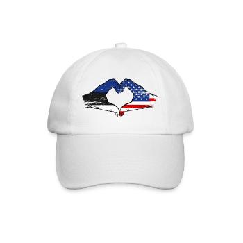 Estonia USA Heart Flags - Baseball Cap - white/white - Front