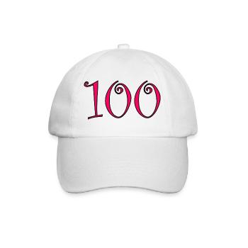 100. 100 JAHRE. 100-JÄHRIGES JUBILÄUM. GEBURTSTAG 100 - Baseballkappe - Weiß/Weiß - Vorne