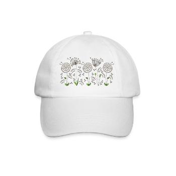 Blumen - Baseballkappe - Weiß/Weiß - Vorne