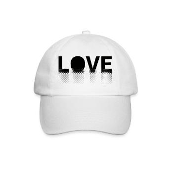 Love in dots on black background - Baseball Cap - white/white - Front