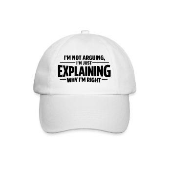 Je ne discute jamais, j’explique juste pourquoi j’ai raison. - Casquette classique - blanc/blanc - Devant
