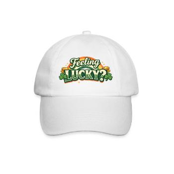 Feeling Lucky Shamrock Logo - Baseball Cap - white/white - Front