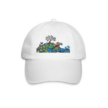 Fantasievolles Farbenspiel Natur Panorama Motiv - Baseballkappe - Weiß/Weiß - Vorne