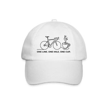 Minimalist Bicycle Silhouette - Baseball Cap - white/white - Front