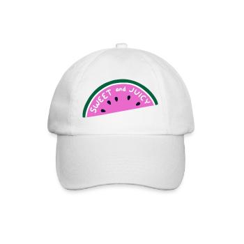 Sweet and Juicy Watermelon Shirt Cute Summer Fruit - Baseball Cap - white/white - Front