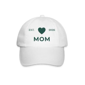Mom established 2026 - Baseballkappe - Weiß/Weiß - Vorne