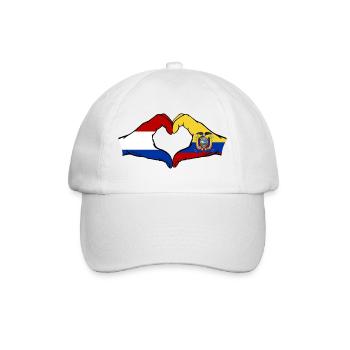 Cœur du drapeau Holland Équateur - Casquette classique - blanc/blanc - Devant