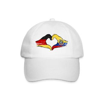 Germany Ecuador flag heart used - Baseball Cap - white/white - Front