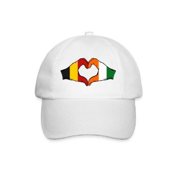 Drapeau de la Belgique Côte d’Ivoire Mains en forme de cœur - Casquette classique - blanc/blanc - Devant