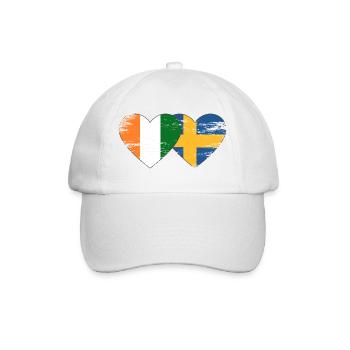 Côte d'Ivoire Sweden flag heart used - Baseball Cap - white/white - Front