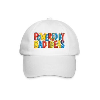 Powered-by-bad-ideas - Baseball Cap - white/white - Front