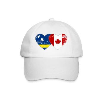 Curacao_Kanada_Flagge_Herz_used - Baseball Cap - white/white - Front