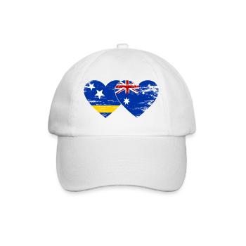 Curacao_Australien_Flagge_Herz_used - Baseball Cap - white/white - Front