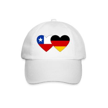 Chile Germany Flag Heart - Baseball Cap - white/white - Front