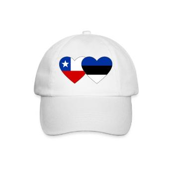 Chile_Litauen_Flagge_Herz - Baseballkappe - Weiß/Weiß - Vorne