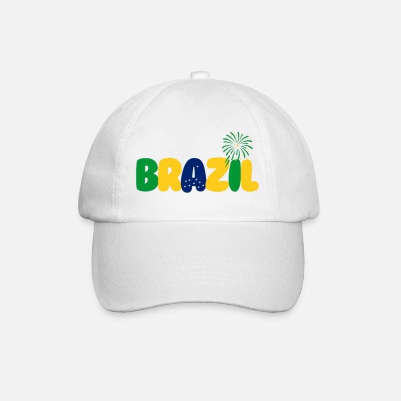 Brazilien - Baseballkappe - Weiß/Weiß