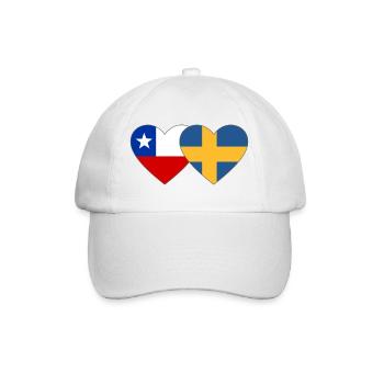Chile Sweden Flag Heart - Baseball Cap - white/white - Front