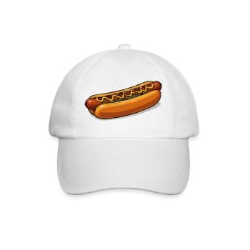Illustration de hot-dog bien croustillante - Casquette classique - blanc/blanc - Devant
