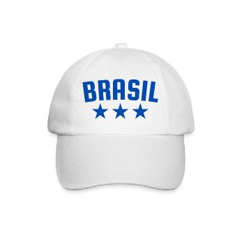 Brazil 3 Star Design Blue - Baseball Cap - white/white - Front