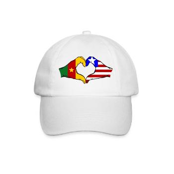 Kamerun_Liberia_Flagge_Haende_Herzform - Baseball Cap - white/white - Front