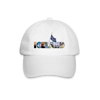 Schriftzug Iceland - Baseballkappe - Weiß/Weiß - Vorne