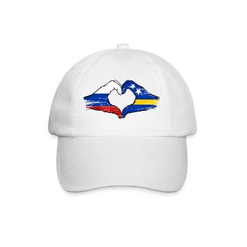 Russia Curacao flag hands heart shape used - Baseball Cap - white/white - Front