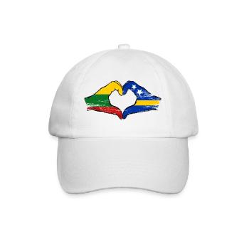 Lithuania Curaçao flag hands heart shape used - Baseball Cap - white/white - Front