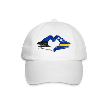 Estonia Curacao flag hands heart shape used - Baseball Cap - white/white - Front