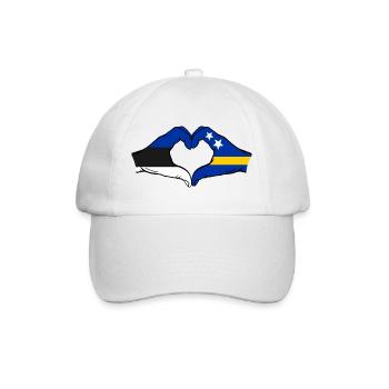 Estonia Curacao Flag Hands Heart Shape - Baseball Cap - white/white - Front