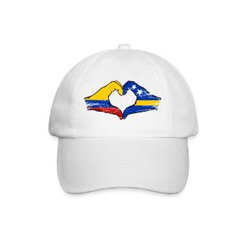 Colombia Curacao flag hands heart shape used - Baseball Cap - white/white - Front