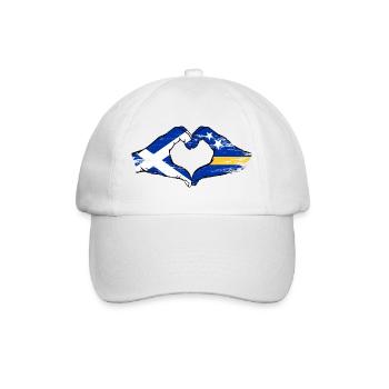 Schottland_Curacao_Flagge_Haende_Herzform_used - Casquette classique - blanc/blanc - Devant