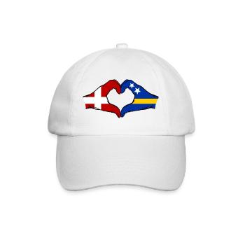 Denmark Curacao Flag Hands Heart Shape - Baseball Cap - white/white - Front