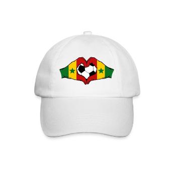 Drapeau du Sénégal Mains en forme de cœur - Casquette classique - blanc/blanc - Devant