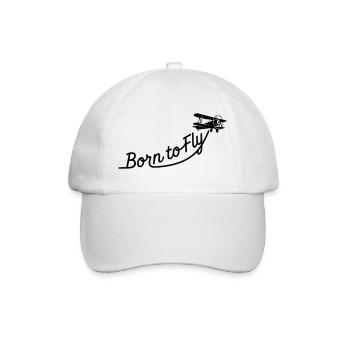 born to fly - Baseball Cap - white/white - Front