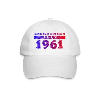 65th Birthday Limited Edition 07/1961 - Baseball Cap - white/white - Front