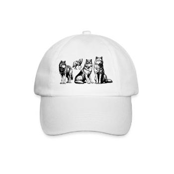 T-Shirt Wolf Pack Wolves Sketch Streetwear - Casquette classique - blanc/blanc - Devant