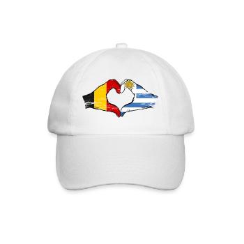 Mains du drapeau de la Belgique de l’Uruguay utilisées - Casquette classique - blanc/blanc - Devant