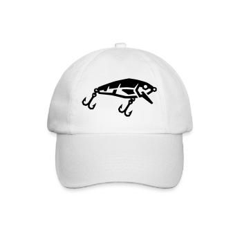 Fishing lures, wobblers, fishing, predatory fish, anglers - Baseball Cap - white/white - Front