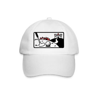 Minigolf Retro Cartoon Golfball JGA Team - Baseballkappe - Weiß/Weiß - Vorne