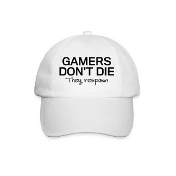 Gamers Don't Die Respawn T-Shirt - Baseball Cap - white/white - Front