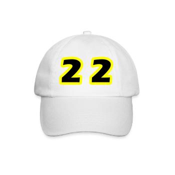 22 Zahl symbol - Baseballkappe - Weiß/Weiß - Vorne